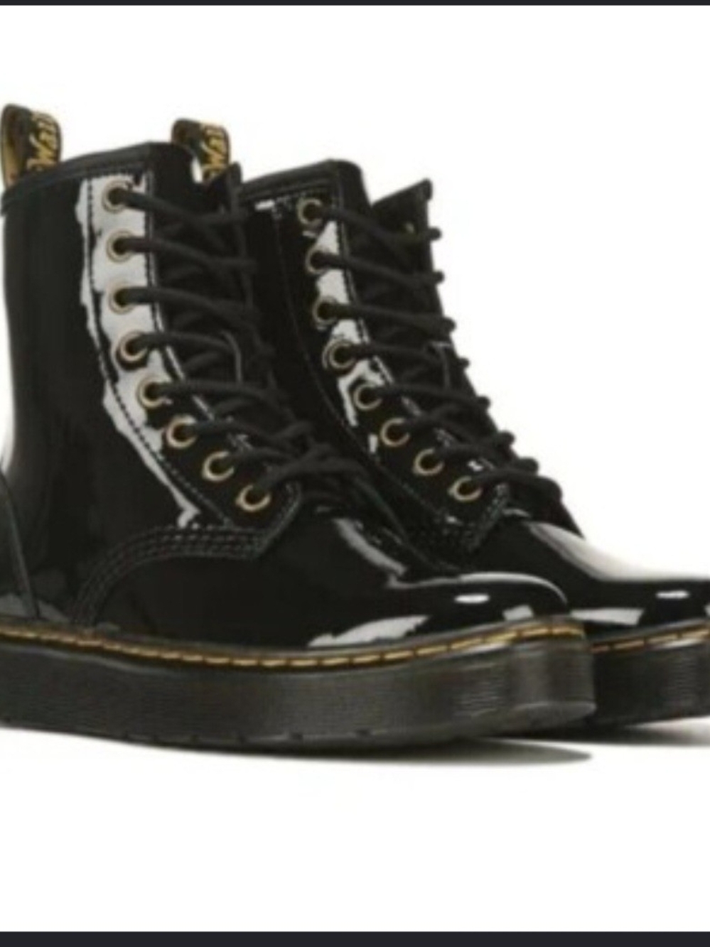 Dr. Martens Women's Black Patent Lace-Up Combat Boots